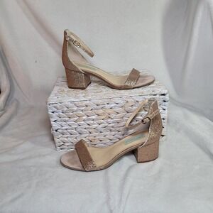 Betsey Johnson Rose Gold Bling‎ Heels Wedding Special Occasion Pink Size 8.5